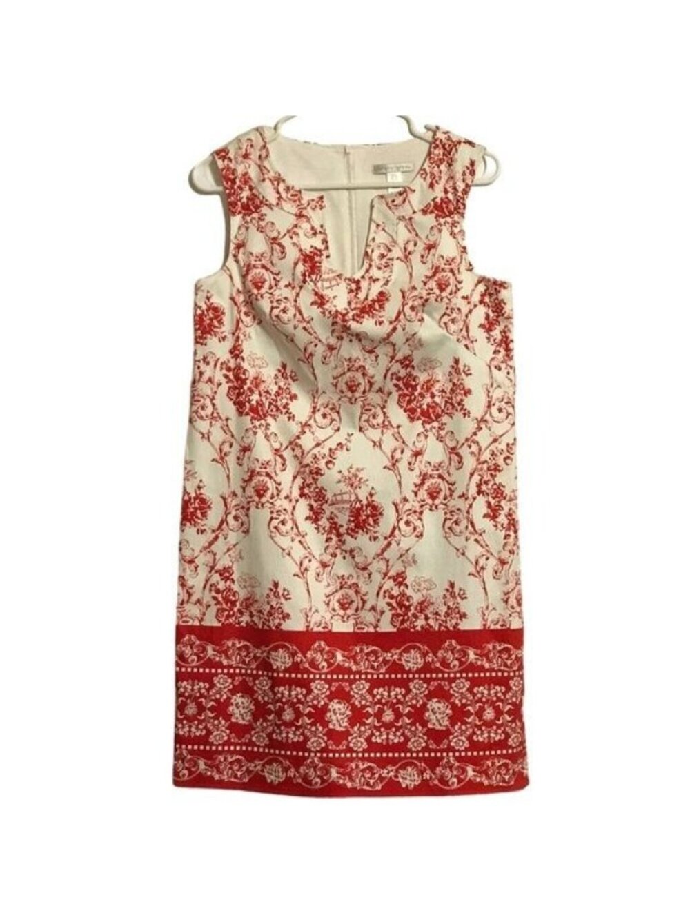 Chic London Times Women's 6 Sleeveless Floral Print Shift Dress Summer Essential
